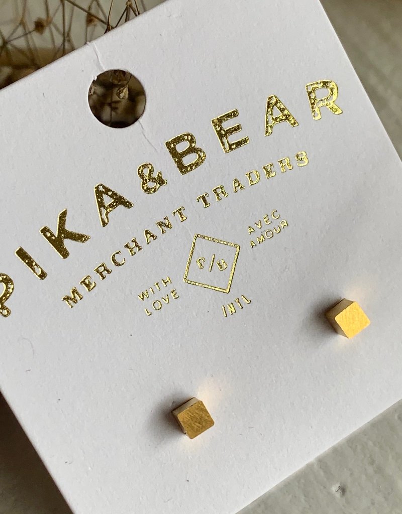 PIKA&BEAR Pika & Bear Earrings ''6'' Minimalistic Cube Studs