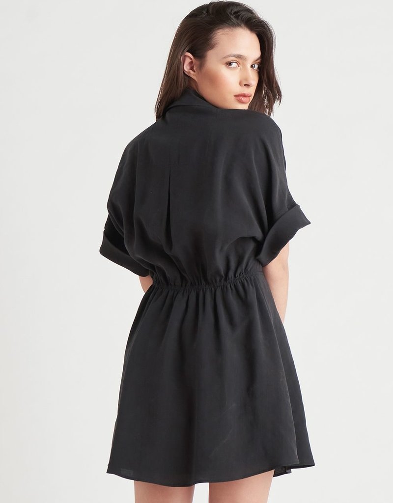 Black Tape Black Tape Dress 'Ruby' Tencel Shirt Buttons