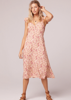 Band of the Free Band of the Free Dress 'Jasmine' Ruffle Strap Floral Midi