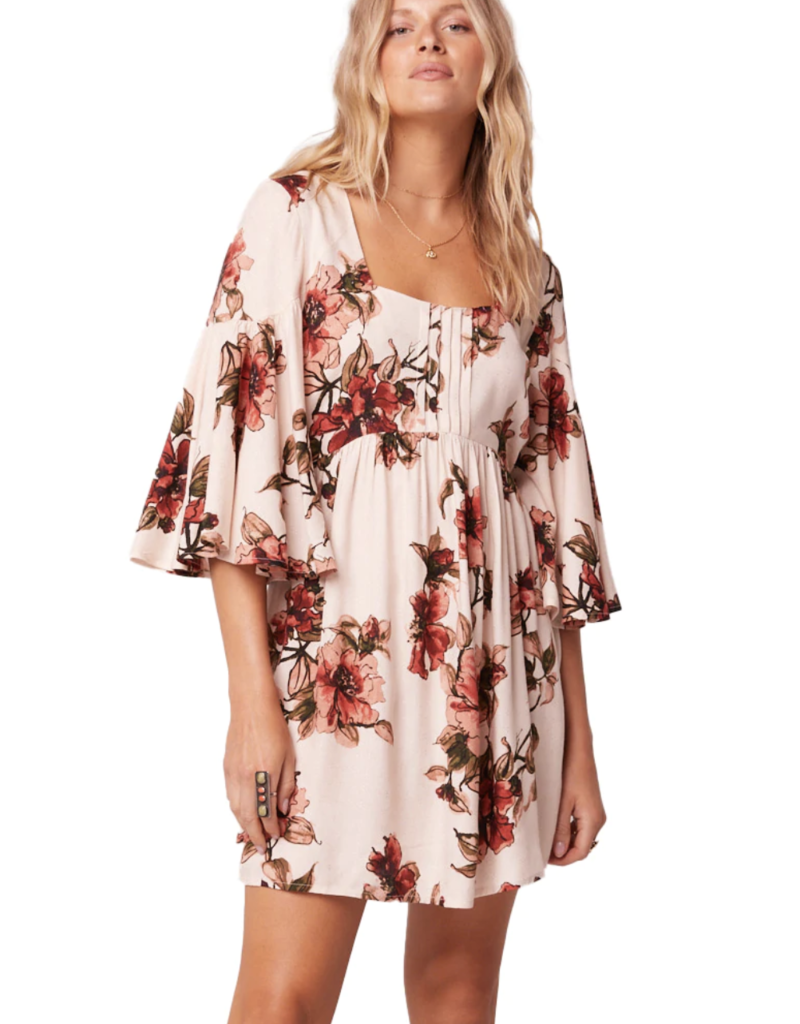 Band of the Free Band of the Free Dress 'Cerise' Flutter Slv Floral Mini