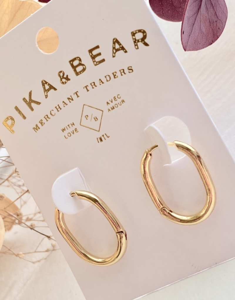 PIKA&BEAR Pika & Bear Earrings 'Lucille' Thin Oblong Hoop