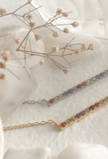 PIKA&BEAR Pika & Bear Necklace 'Stonewall' Rainbow Crystal Bar Pendant