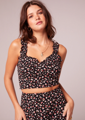 Band of the Free Band of the Free Cami 'Zuma' Floral Crop w/ Ruffle Straps