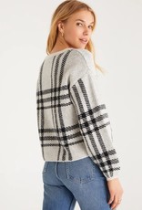 ZSUPPLY Z Supply Sweater 'Solange' Puff Slv Plaid Crew