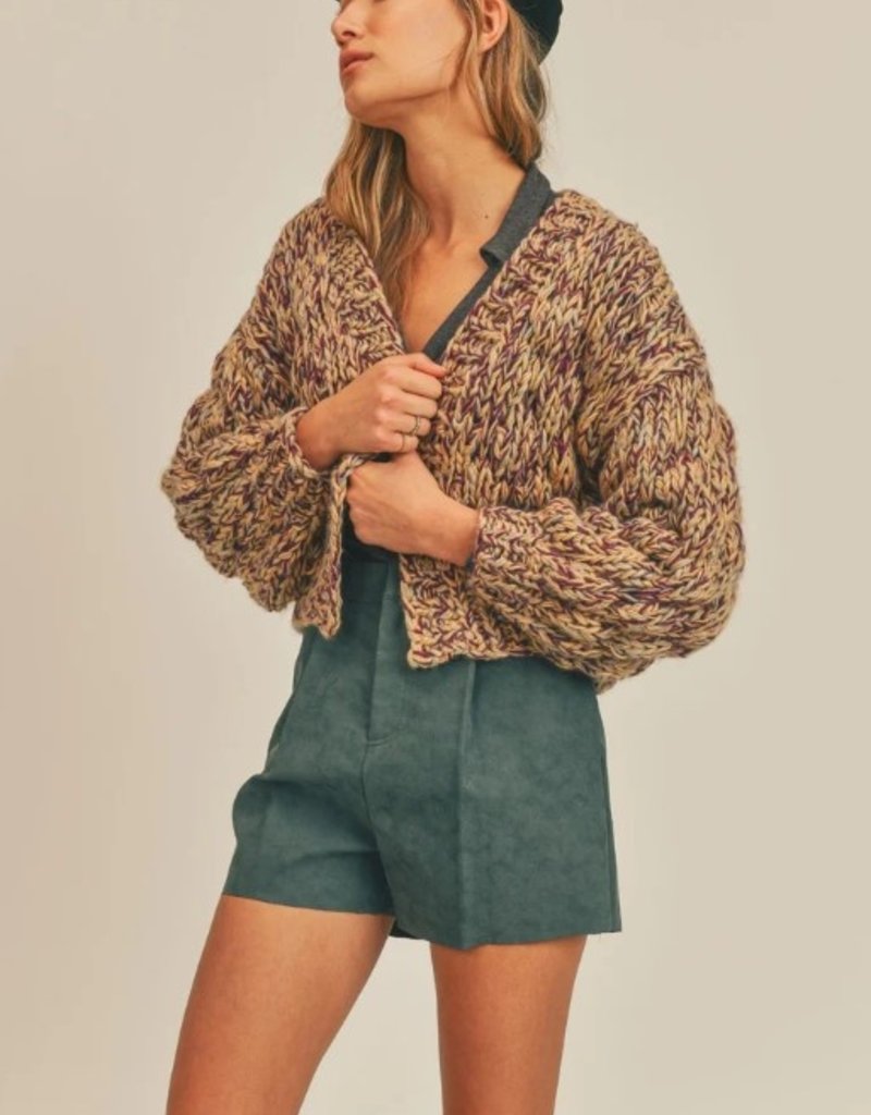 Sage The Label Sage The Label Cardi 'This & That' Chunky Cropped