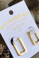 PIKA&BEAR Pika & Bear Earrings 'Brut' Rectangle Hinge Hoop