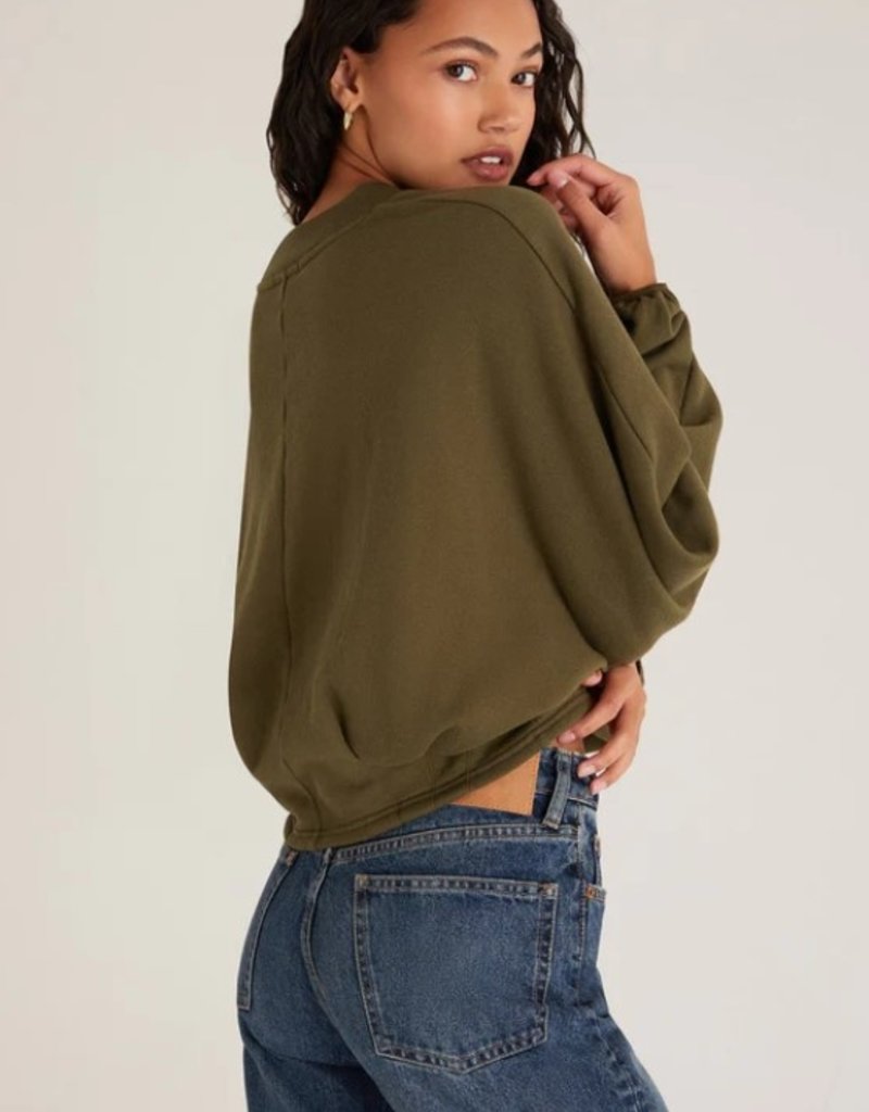 ZSUPPLY Z Supply Sweater 'Mariana' Pleat Detail Fleece Lined