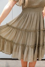 Mikarose Mikarose Dress 'Tate' S/Slv Tiered Midi