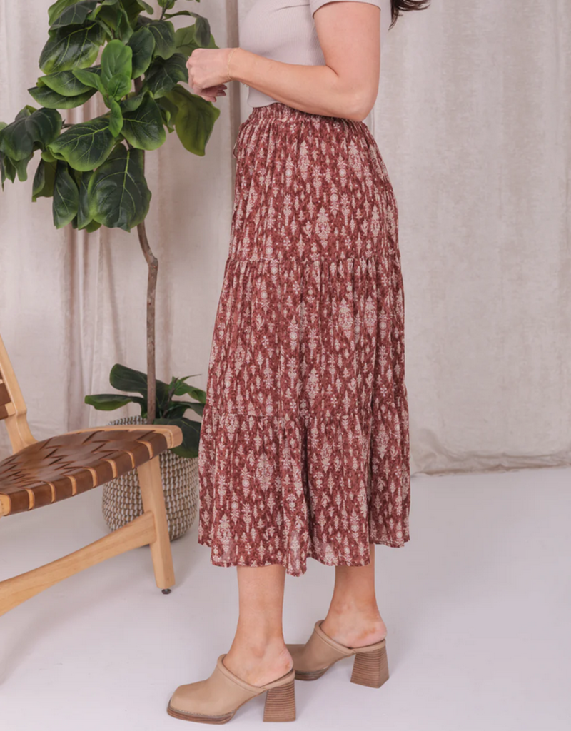 Mikarose Mikarose 'Mikah' Tiered Floral Maxi Skirt