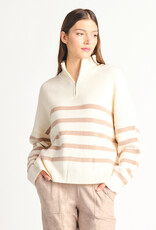 DEX Dex 'April' L/Slv Striped 1/4 Zip Sweater