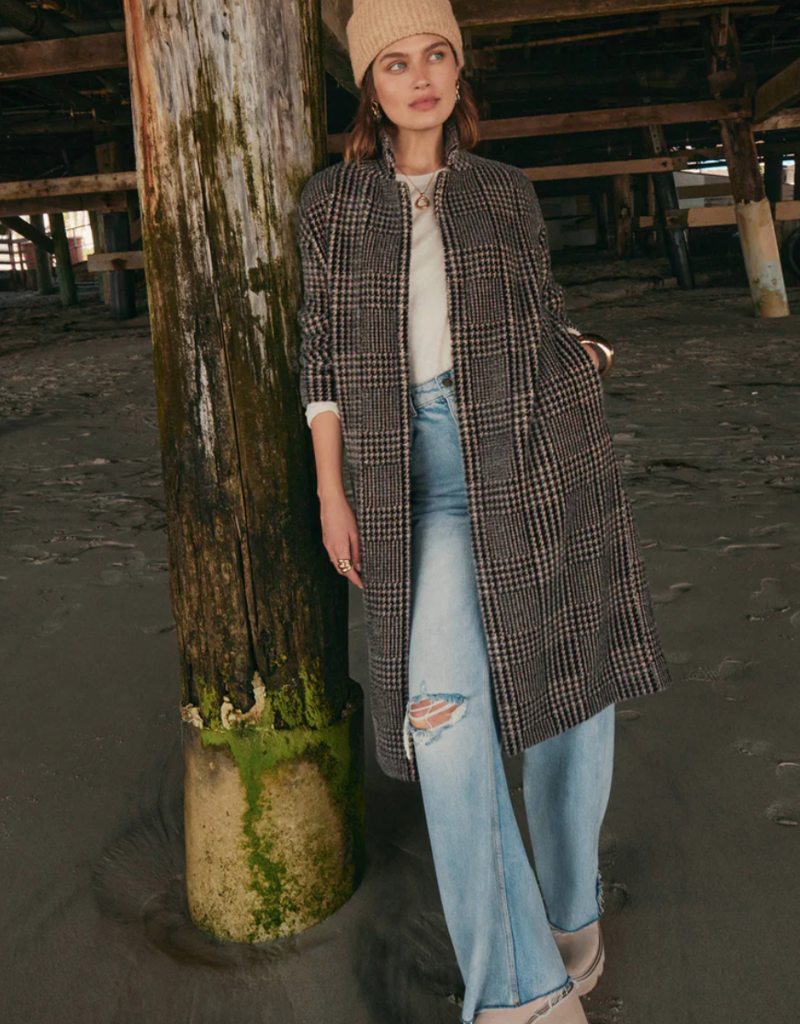Z Supply Coat ZJ224575 'Mason' Long Line Houndstooth 10'23 Cabin108