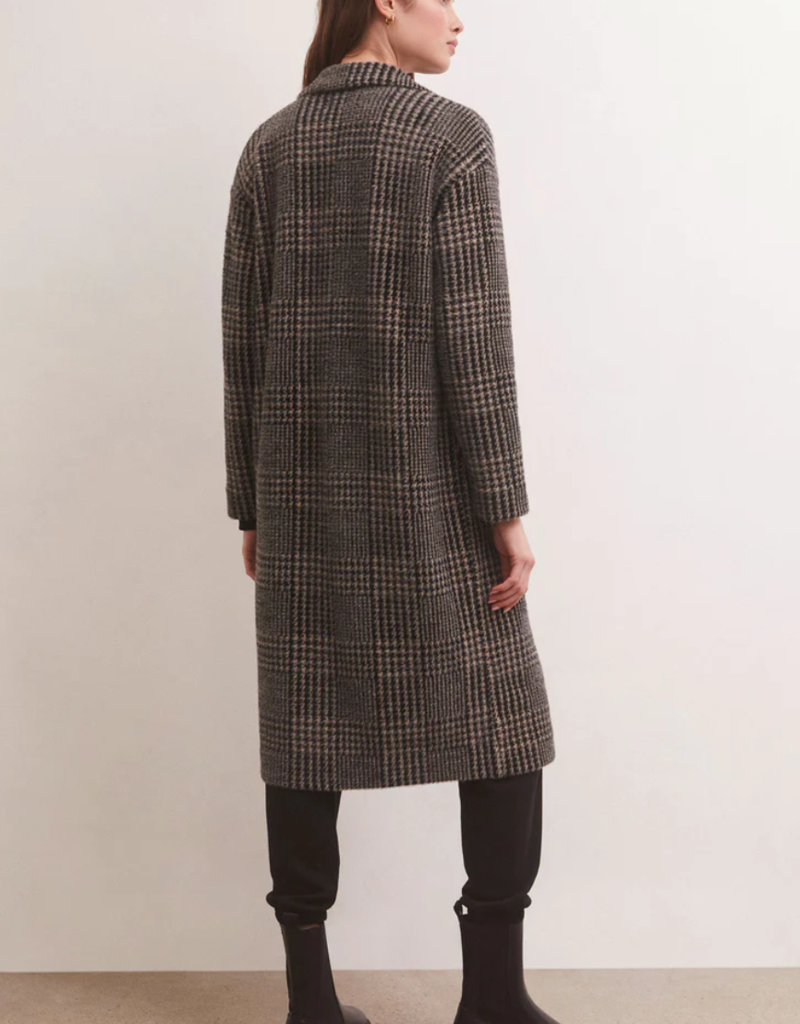 Z Supply Coat ZJ224575 'Mason' Long Line Houndstooth 10'23 - Cabin108