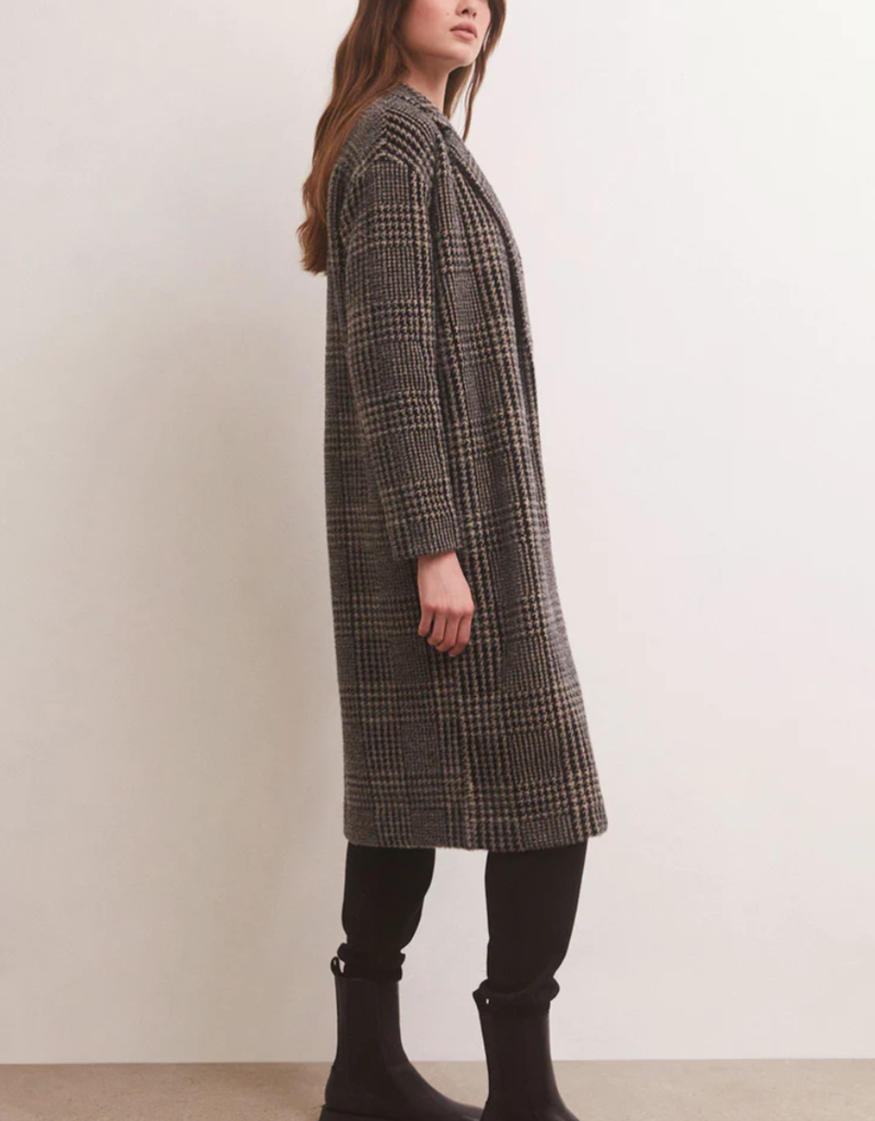 Z Supply Coat ZJ224575 'Mason' Long Line Houndstooth 10'23 Cabin108