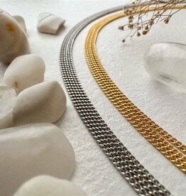 PIKA&BEAR 'Ariadne' Triple Layer Tiny Curb Chain Necklace