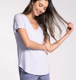 Thread and Supply 'Lanelle' V Neck Tee w/ Curved Hem