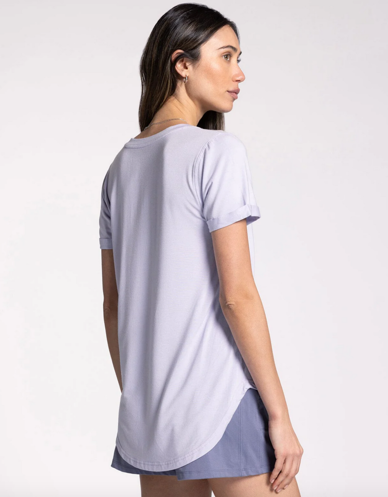 Thread and Supply 'Lanelle' V Neck Tee w/ Curved Hem