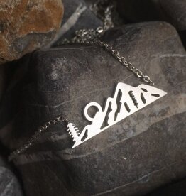 'Yamnuska' Stainless Steel Mountain Necklace