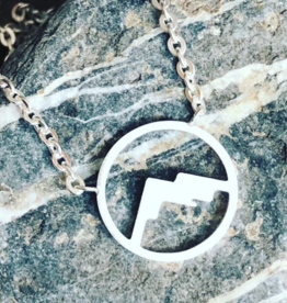'Temple' Stainless Steel Mountain Necklace