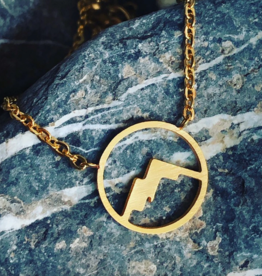 'Temple' Stainless Steel Mountain Necklace