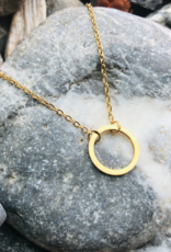 'Moon' Stainless Steel Circle Pendant Necklace