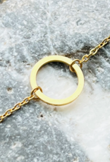 Wonderland 'Moon' Stainless Steel Circle Pendant Necklace