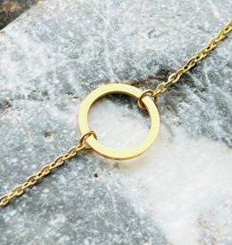 Wonderland 'Moon' Stainless Steel Circle Pendant Necklace