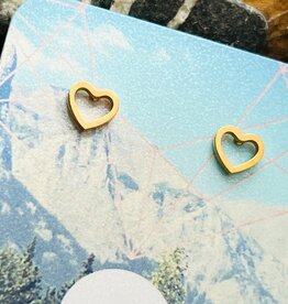 Wonderland 'Love' Stainless Steel Stud Earrings