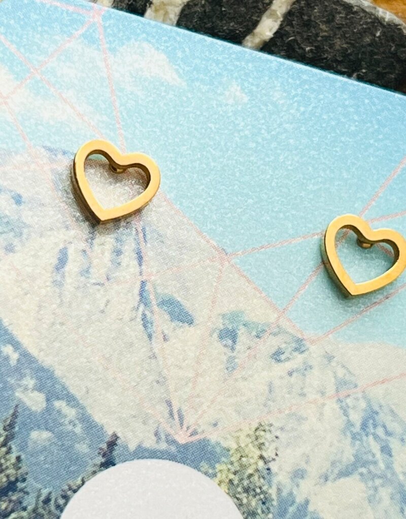 'Love' Stainless Steel Stud Earrings