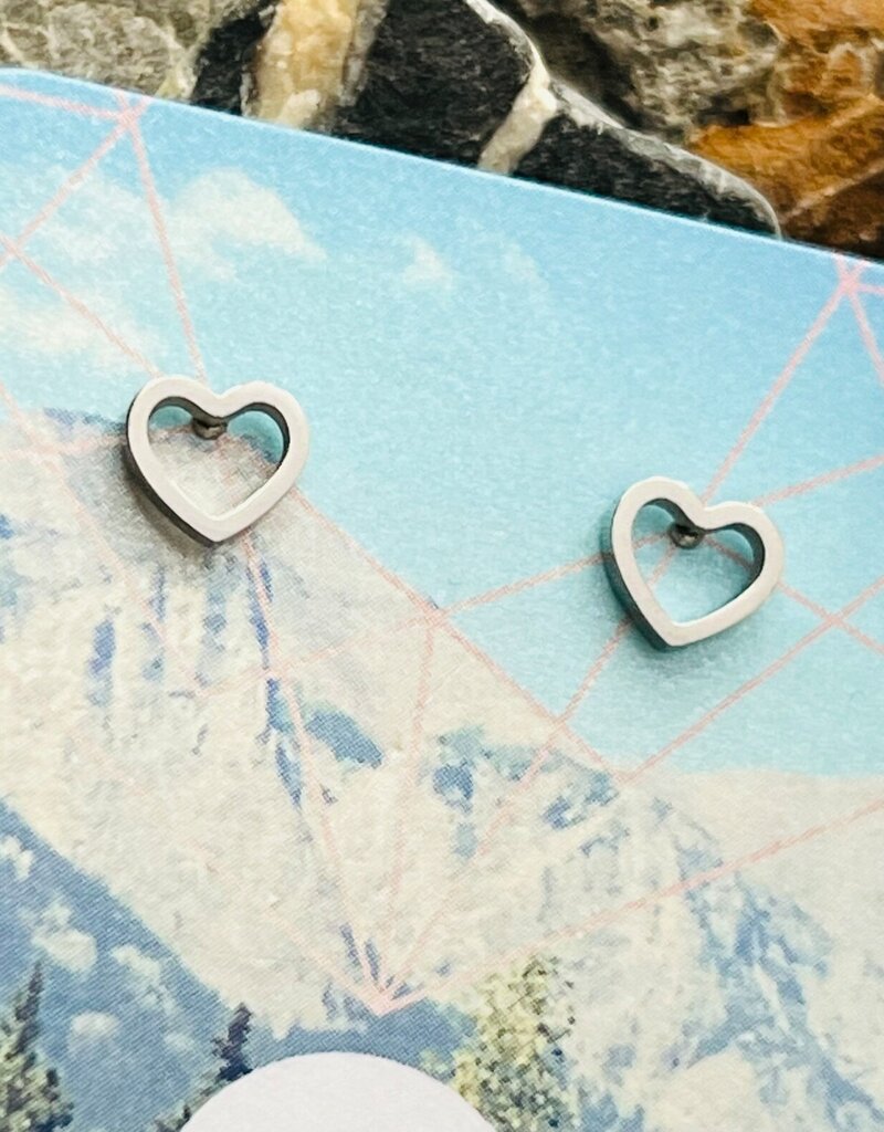 'Love' Stainless Steel Stud Earrings
