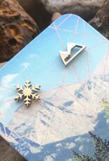 Wonderland 'Snowy Mountain' Stainless Steel Stud Earrings