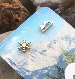 Wonderland 'Snowy Mountain' Stainless Steel Stud Earrings