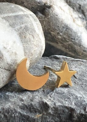 Wonderland 'Starry Night' Stainless Steel Stud Earrings