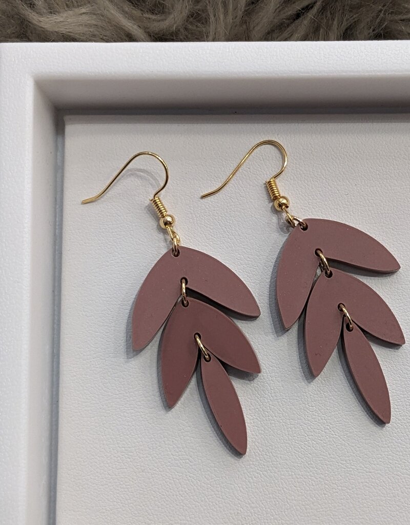 'Olive' Statement Drop 18K Gold Plated Brass Earrings