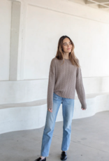 'Casey' Cropped Cable Knit Sweater