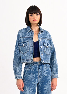 Molly Bracken 'Stacey' Cropped Denim Jacket