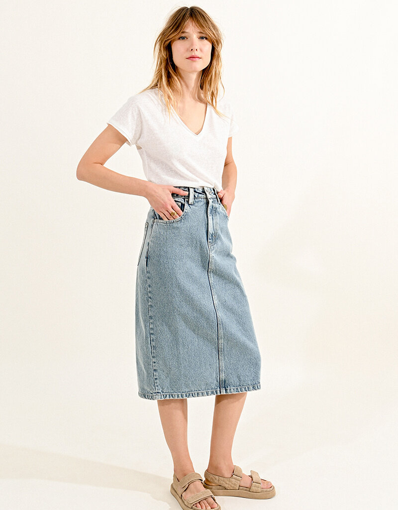 Molly Bracken 'Taliah' Denim Midi Skirt