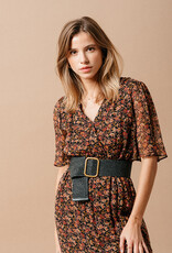 Grace & Mila 'Medelin' Textured Belt w/ Chunky Buckle