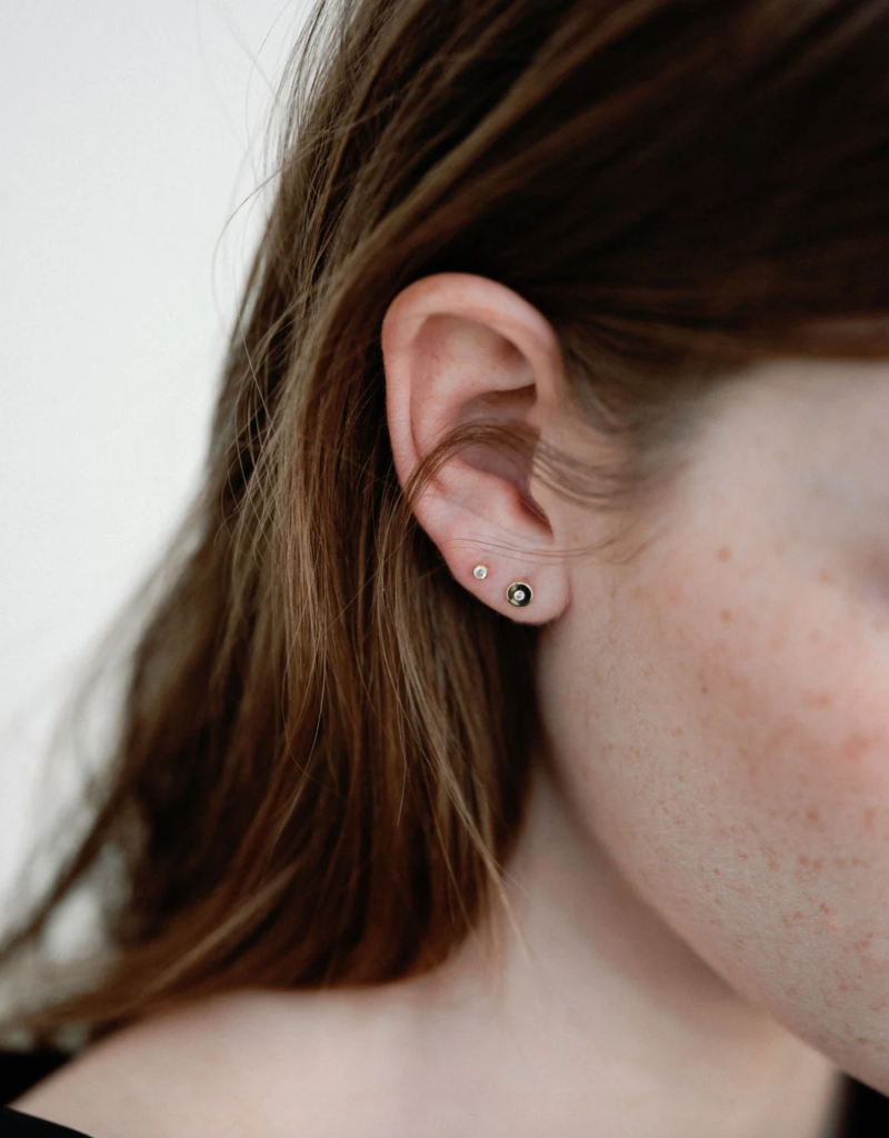 LISBETH 'Fossette' Cubic Zirconia Studs Earrings
