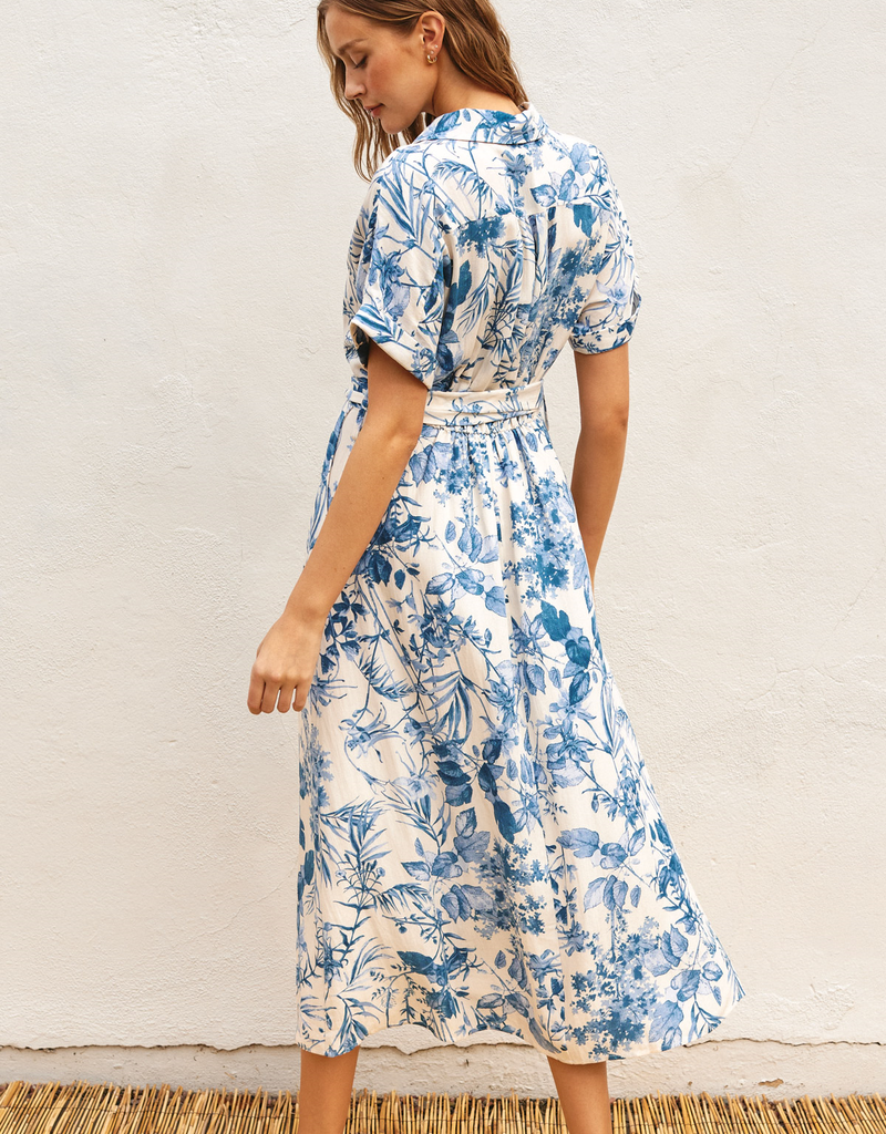 'Summer' Floral Midi Dress w/ Belt