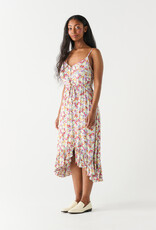 DEX 'Elsie' Floral Midi Dress w/ Ruffle Hem