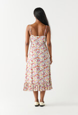 DEX 'Elsie' Floral Midi Dress w/ Ruffle Hem