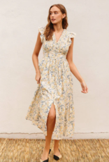 'Lucy' Buttondown Floral Midi Dress