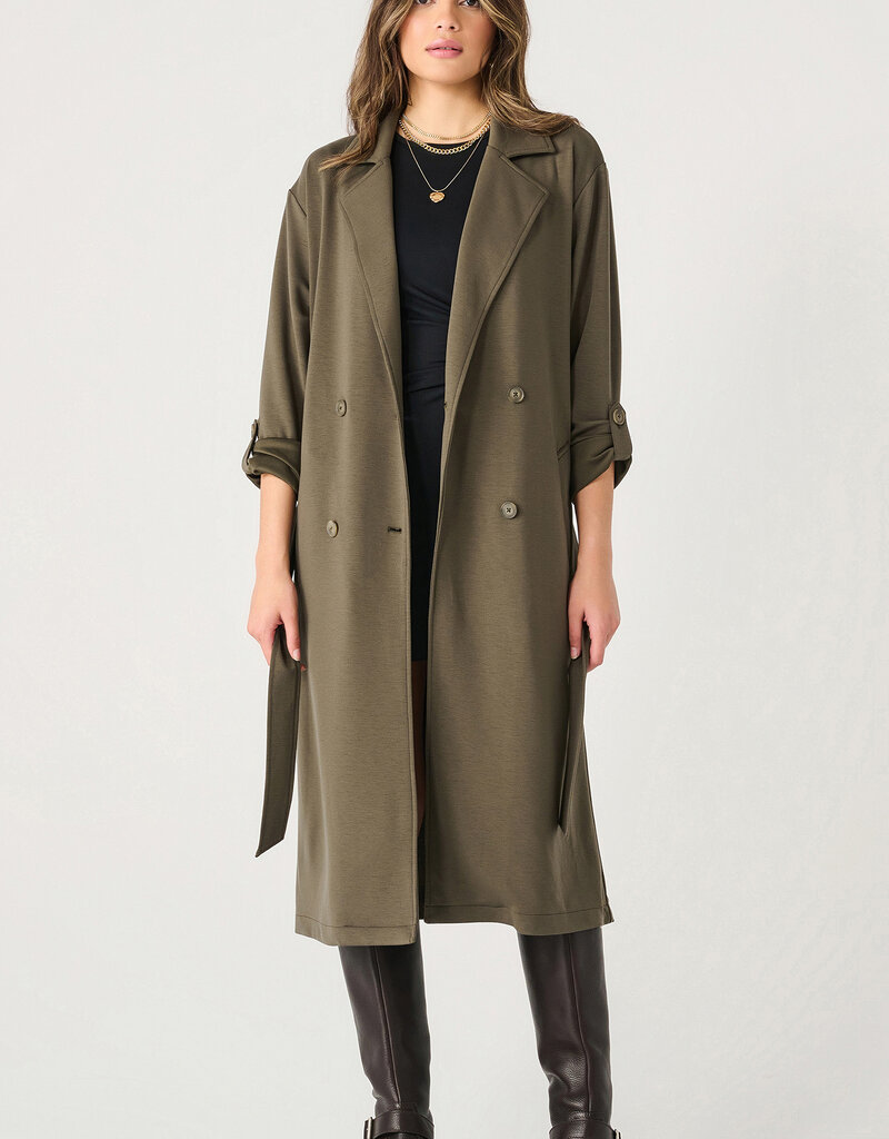 DEX 'Riley' Double Breasted Knit Trench Coat