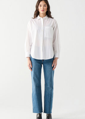 DEX 'Cassia' Poplin Button Up Blouse w/ Pocket