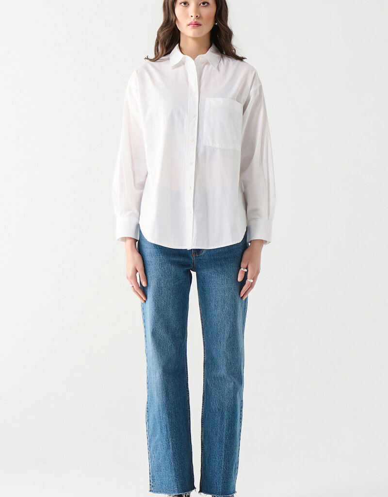 DEX 'Cassia' Poplin Button Up Blouse w/ Pocket