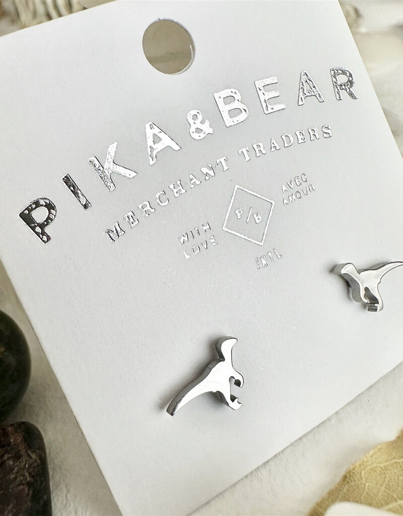 PIKA&BEAR 'Clever Girl' Velociraptor Dino Stud Earrings