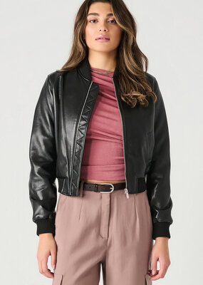 DEX 'Faraday' Faux Leather Bomber Jacket