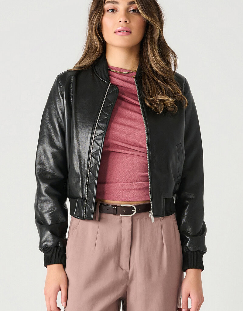 DEX 'Faraday' Faux Leather Bomber Jacket