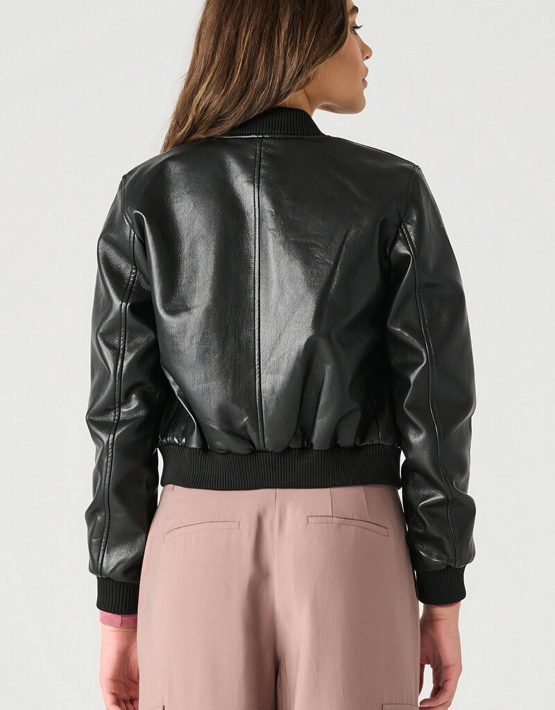 DEX 'Faraday' Faux Leather Bomber Jacket