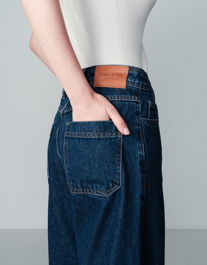 Grace & Mila '95' High Waist Wide Leg Denim Pant